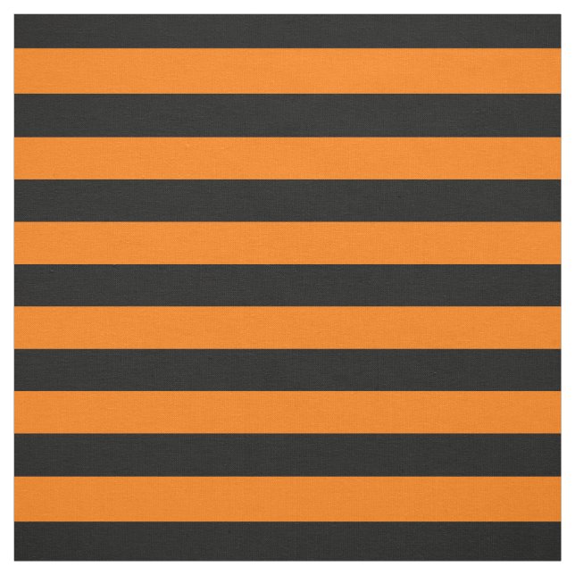 Halloween Orange Black Stripes Muster Moderner Chi Stoff (Muster)