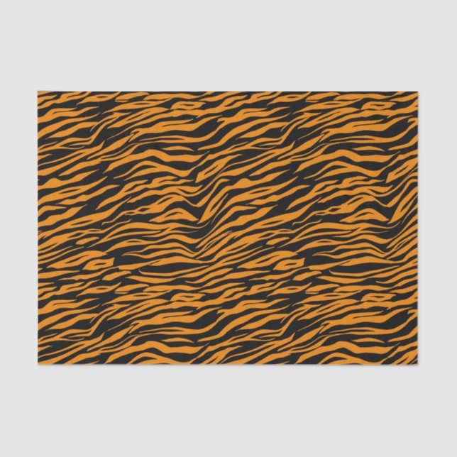 Halloween Orange Black Tiger Animal Print Seidenpapier (Vorderseite)