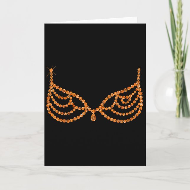 Halloween Orange Bra Design Costume Show  Karte (Vorderseite)