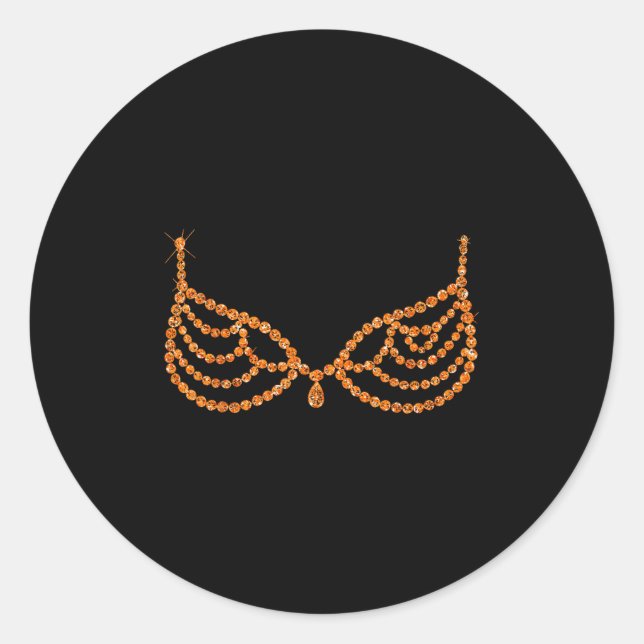 Halloween Orange Bra Design Costume Show  Runder Aufkleber (Vorderseite)