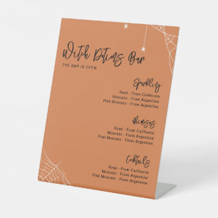 Halloween Orange Brautparty Bar Sockelschild