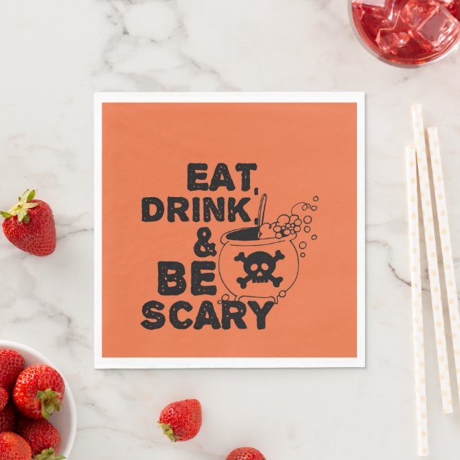 Halloween Orange Eat Drink Serviette (Beispiel)