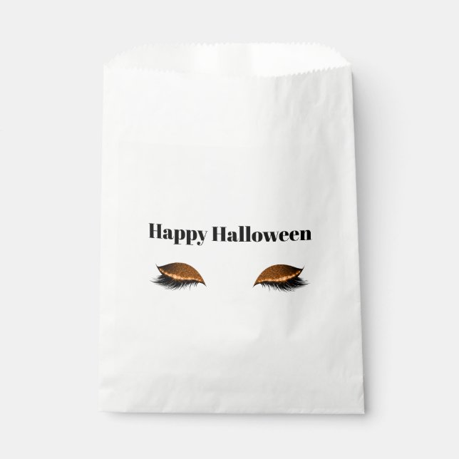 Halloween Orange Glitzy Eyes Geschenktütchen (Vorderseite)