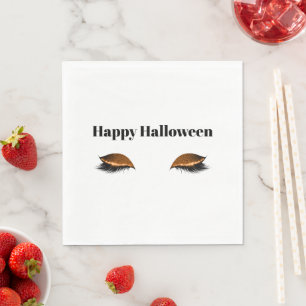 Halloween Orange Glitzy Eyes Serviette