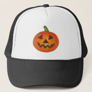 Halloween Orange Jack o' Lantern Pumpkin Carvur Truckerkappe