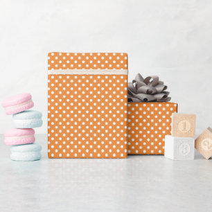 Halloween Orange Klein Weißer Tupfen Geschenkpapier