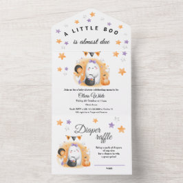 Halloween Orange Little Ghost Girl Babydusche All In One Einladung