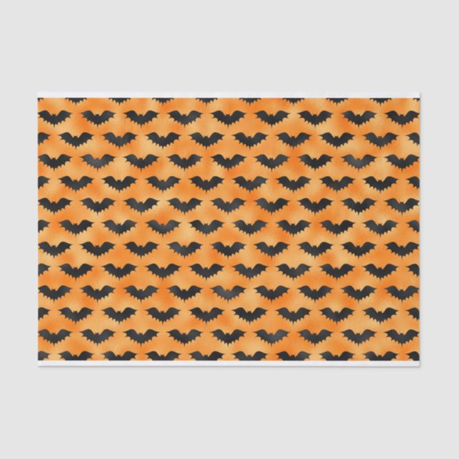 HALLOWEEN ORANGE MIT SCHWARZEN BATTEN SEIDENPAPIER (Vorderseite)