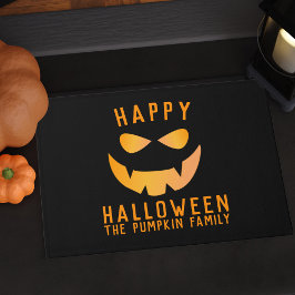 Halloween Orange Pumpkin Face Family Doormat Fußmatte