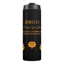 Halloween Orange Pumpkin Gewürz Sweet oder Nice Thermosbecher