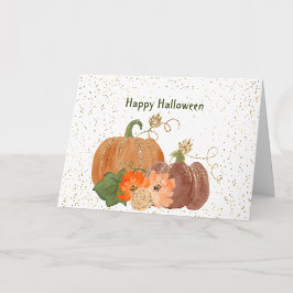 Halloween Orange Pumpkins Blume Gold Karte