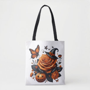 Halloween Orange Rose Hexenhut Kürbis
