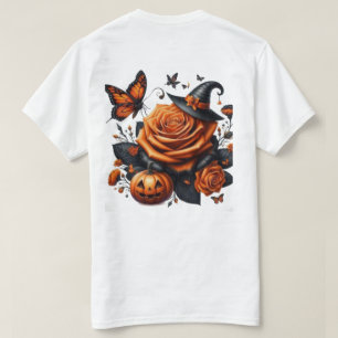 Halloween Orange Rose Hexenhut Kürbis T-Shirt