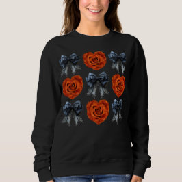 Halloween Orange Rose und Black Coquettes Sweatshirt
