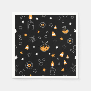 halloween orange Schwarz-weiß Serviette