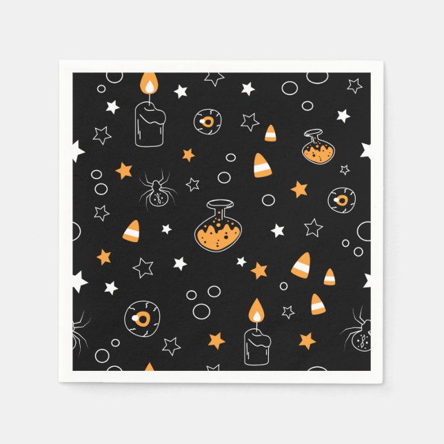 halloween orange Schwarz-weiß Serviette (Vorderseite)