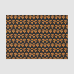Halloween Orange Skull Pattern Schwarz Seidenpapier