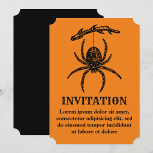Halloween Orange Spider Einladung