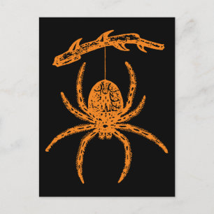 Halloween Orange Spider Postkarte