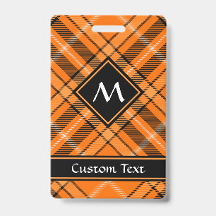 Halloween Orange Tartan Ausweis