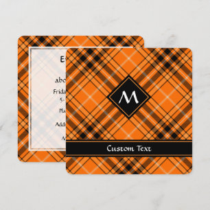 Halloween Orange Tartan Einladung