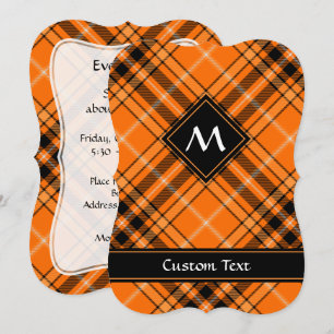Halloween Orange Tartan Einladung