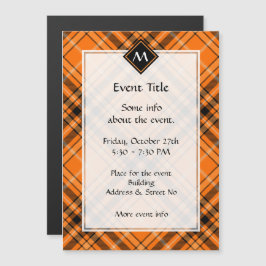 Halloween Orange Tartan Einladung