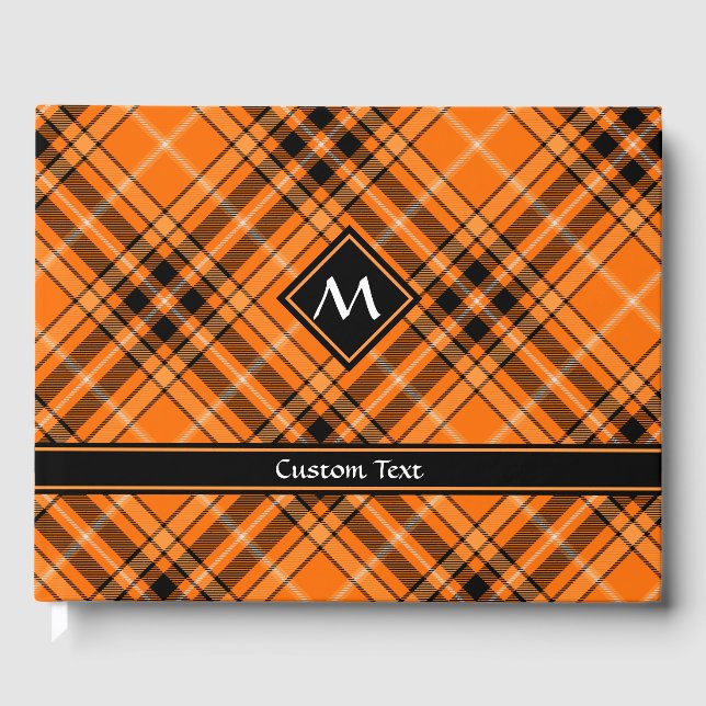 Halloween Orange Tartan Gästebuch (Vorderseite)