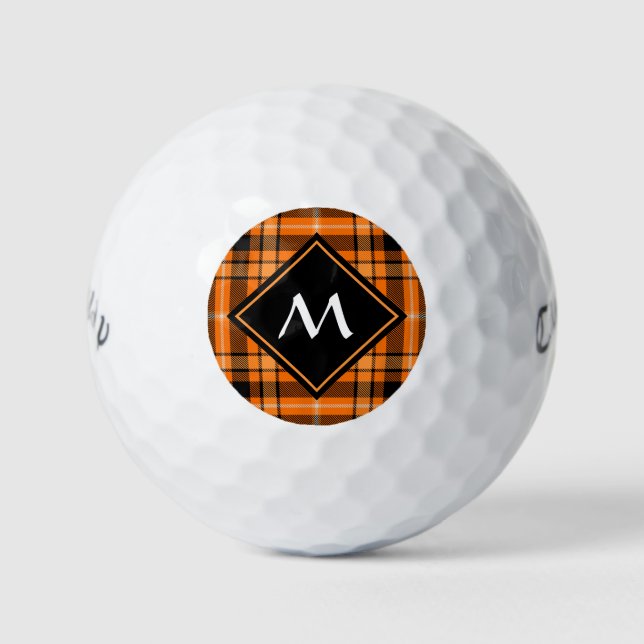 Halloween Orange Tartan Golfball (Vorderseite)