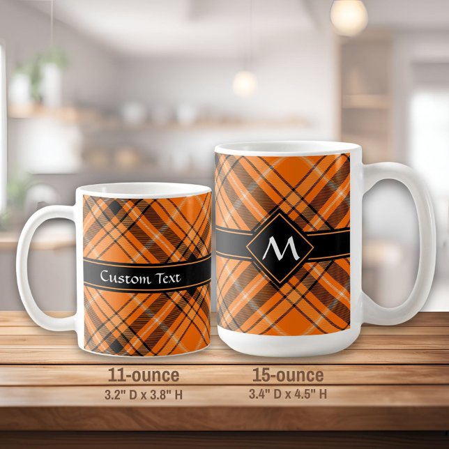 Halloween Orange Tartan Kaffeetasse (Von Creator hochgeladen)
