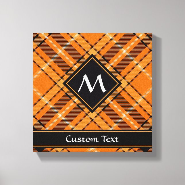 Halloween Orange Tartan Leinwanddruck (Vorderseite)
