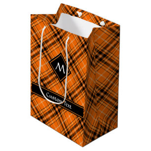 Halloween Orange Tartan Mittlere Geschenktüte