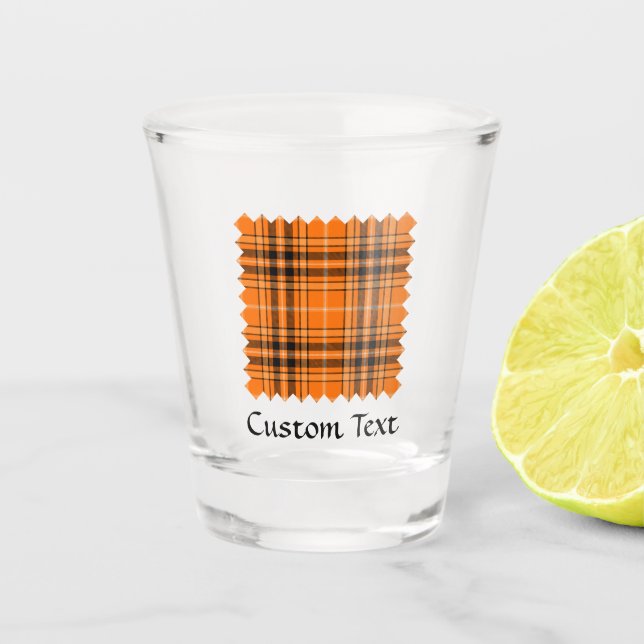 Halloween Orange Tartan Schnapsglas (Vorderseite)