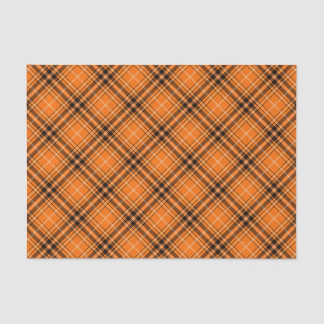 Halloween Orange Tartan Seidenpapier (Vorderseite)