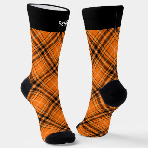 Halloween Orange Tartan Socken