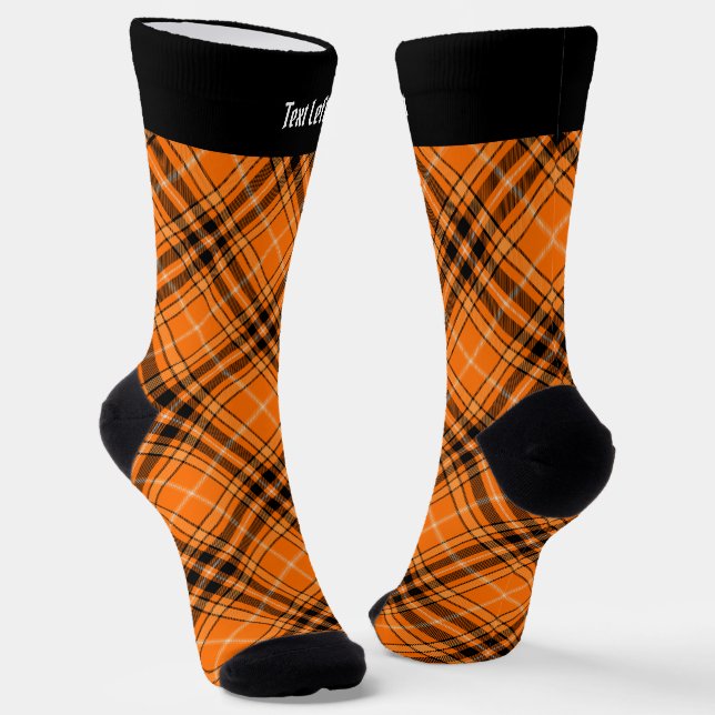 Halloween Orange Tartan Socken (Gewinkelt)