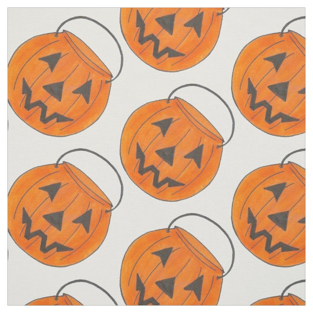 Halloween Orange Trick oder Treat Pumpkin Bucket Stoff (Muster)