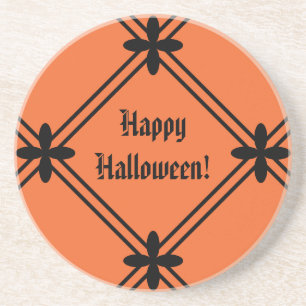 Halloween Orange und Black Pattern Getränkeuntersetzer