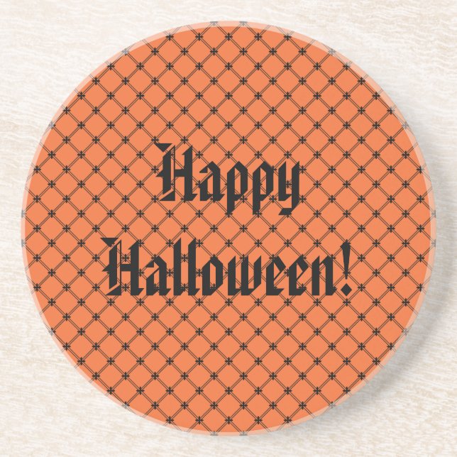 Halloween Orange und Black Pattern Getränkeuntersetzer (Vorne)