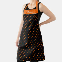 Halloween Orange und Black Polka Punkte mit Namen