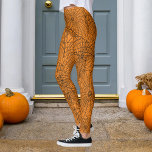 Halloween Orange und Black Spider Web Leggings<br><div class="desc">Anpassen,  um die Orange in eine beliebige Farbe zu ändern.</div>