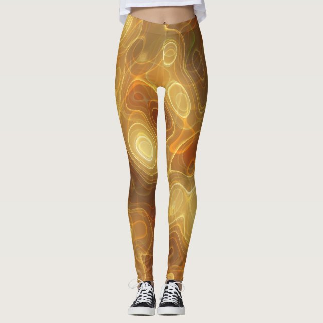 Halloween Orange und Goldrausch Leggings (Vorderseite)