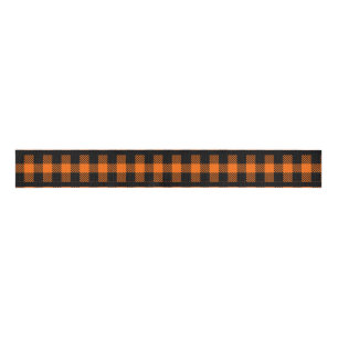 Halloween Orange und Kariertes schwarzes Band Ripsband