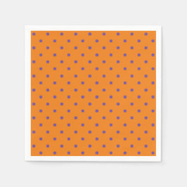 Halloween-Orange- und lila Polka-Punkte niedliches Serviette