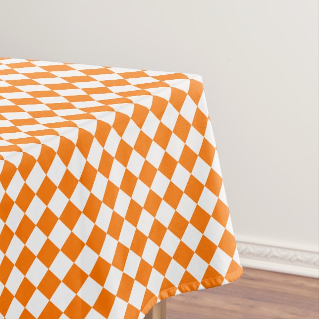 Halloween Orange White Checkered Zuhause Party Dek Tischdecke (Beispiel)