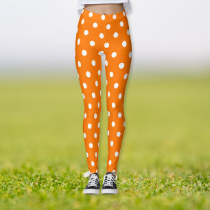 Halloween Orange White Polka Dots Pattern Kostüm Leggings