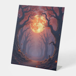 Halloween-Orangenmond Sockelschild