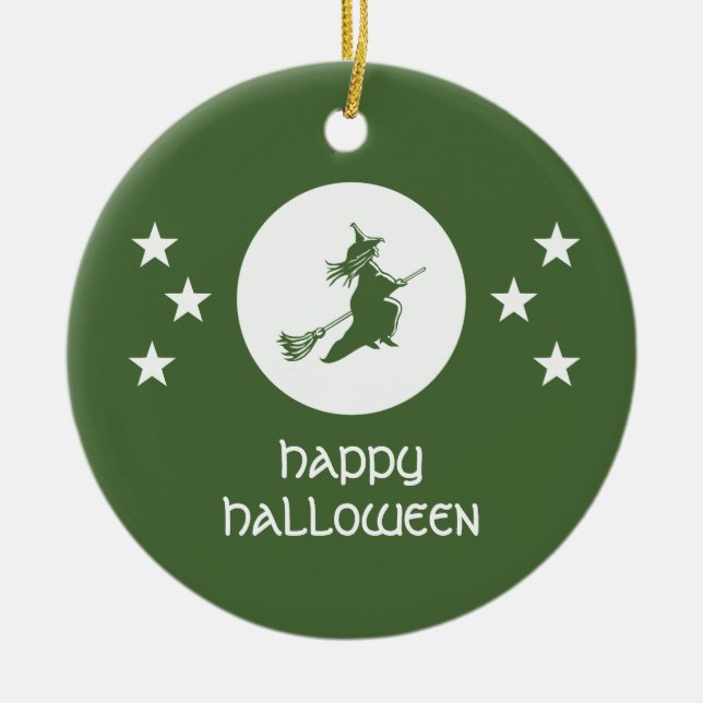 Halloween-Ornament, grün Keramik Ornament (Vorne)