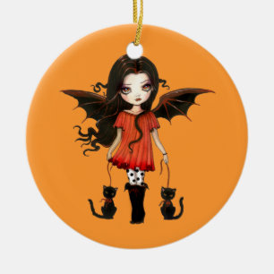 Halloween Ornament Kleine Vampire mit Katzen
