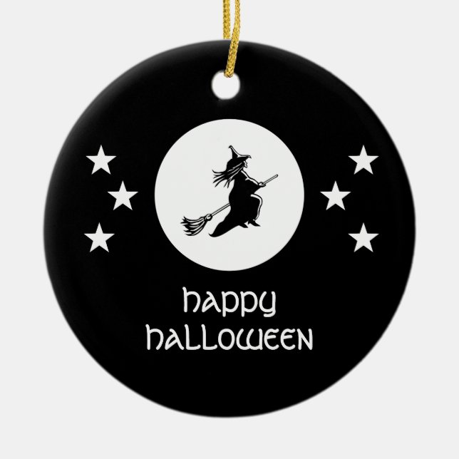 Halloween-Ornament, schwarz Keramikornament (Vorne)